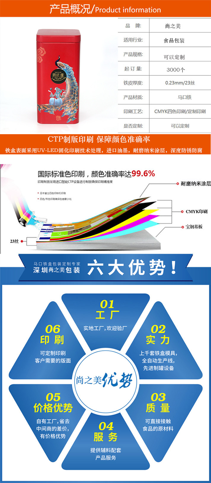 鳳凰圖案茶葉鐵罐